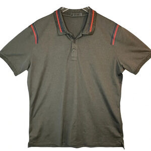 G/FORE G4 Line Up Mesh Tour Golf Polo in Grey. Sz: L
